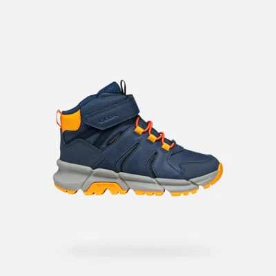 Geox Kids' Flexyper Plus Abx Boy Denim/orange