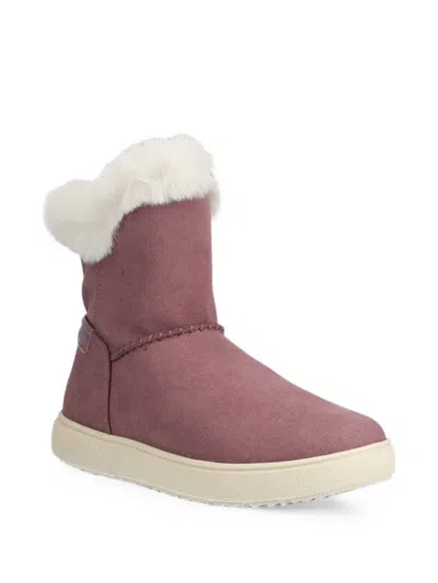 Geox Kids' Fur Trim Boots In Pink