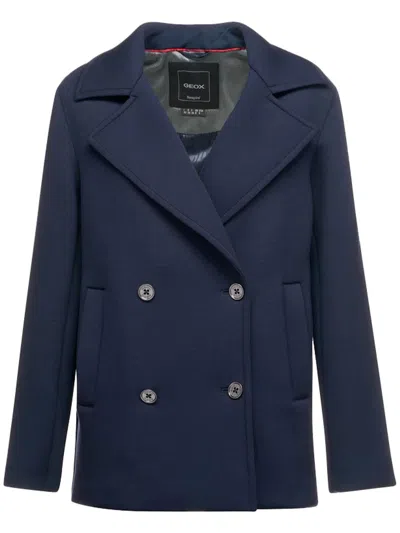 Geox Gardenia Double-breasted Jacket In Blue