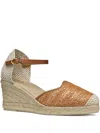 Geox Gelsa Woven Espadrilles In Brown