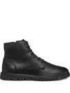 Geox Ghiacciaio Lace-up Zip Boots In Black