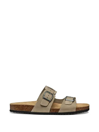Geox Ghita Buckle-fastening Double-strap Sandals In Gray