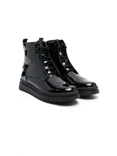 Geox Gillyjaw High-shine Boots In Black