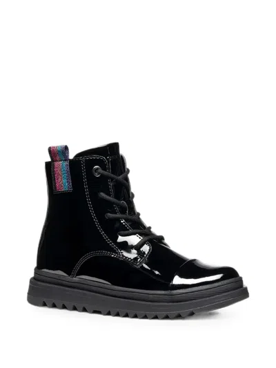 Geox Kids' Gillyjaw Lace-up Boots In Black