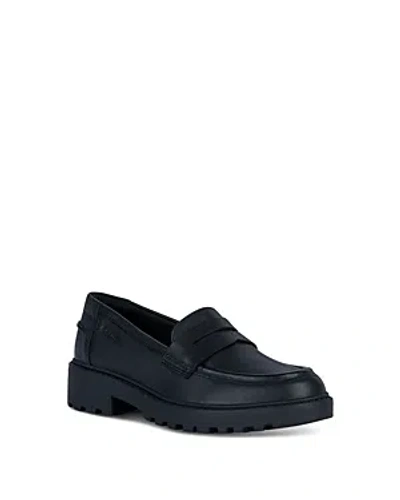 Geox Girls' Casey Leather Loafers - Toddler, Little Kid, Big Kid In Black Oxford