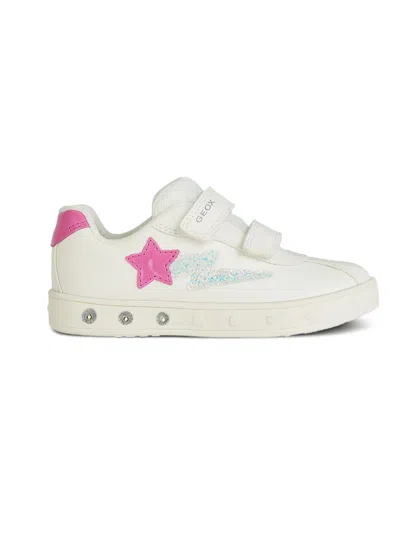 Geox Kids' Glitter-detail Sneakers In White