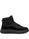 Geox Granito Grip Padded Lace-up Sneakers In Black