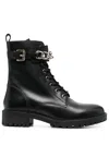 Geox Hoara Leather Ankle Boots In Schwarz
