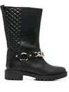 Geox Hoara Quilted-panel Boots In Black