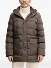 Geox Hooded-neck Padded Jacket In Brown