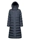 Geox Hooded Quilted Coat In Blue