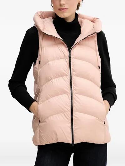 Geox Hooded Quilted Gilet In Neutral