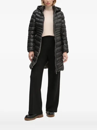 Geox Hooded Quilted Jacket In Black