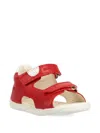 Geox Hook Loop Sandals In Red