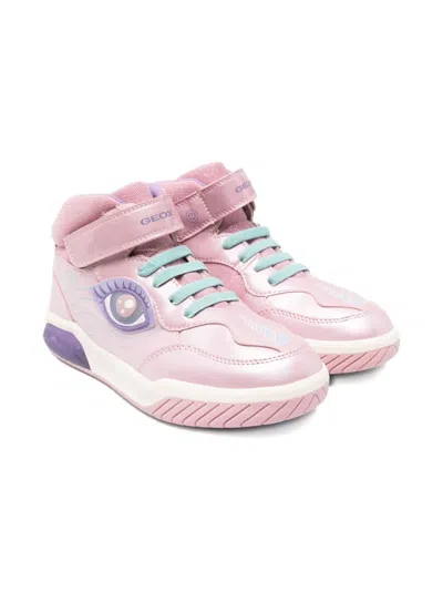 Geox Kids' Inek Sneakers In Pink