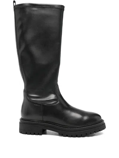 Geox Iridea Zip Boots In Black