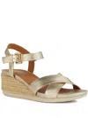 Geox Ischia Corda Crossover Wedge Espadrilles In Gold