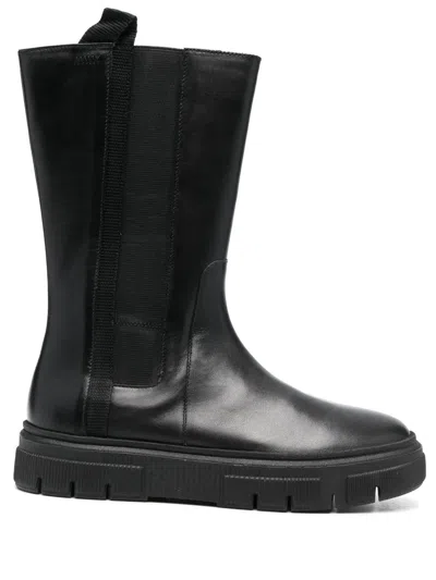 Geox Isotte Leather Boots In Schwarz