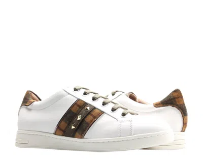 Geox Jaysen Leather And Printed Suede Women's Sneakers D041bc-085bs-c0167 In White