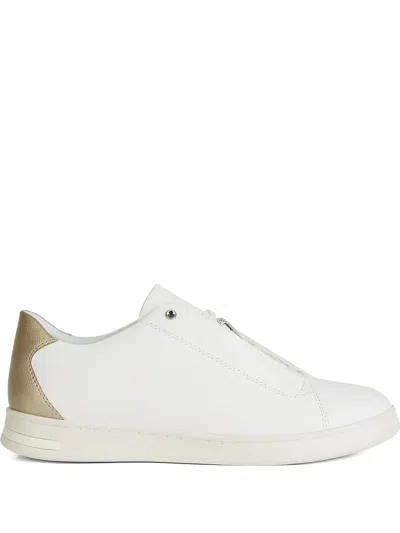 Geox Jaysen Leather Lace-up Sneakers In White