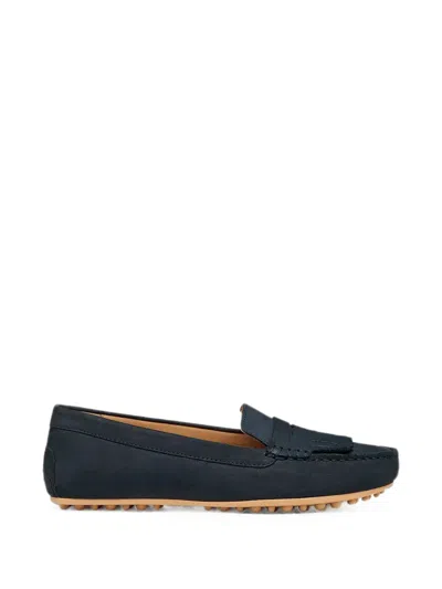 Geox Kalistena Fringe-detail Suede Loafers In Black