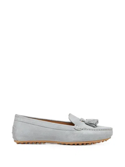 Geox Kalistena Tassel-detail Suede Loafers In Gray