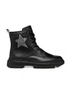 Geox Kiddartah Star-embellished Ankle Boots In Black