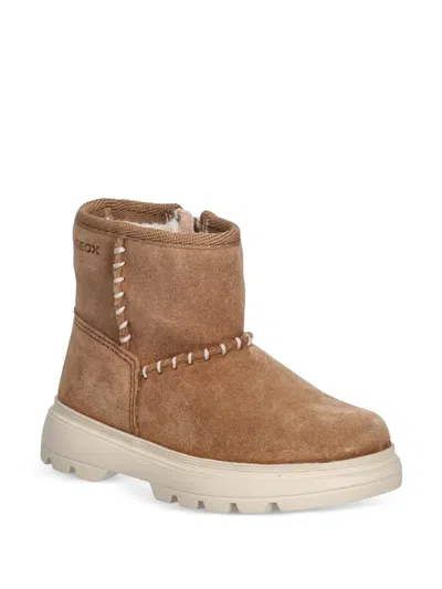 Geox Kiddartah Suede Boots In Brown