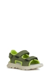 Geox Kids' Airadyum Sandal In Military/ Lime
