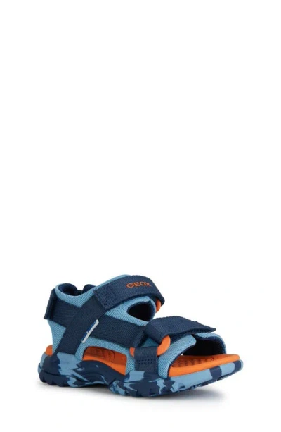 Geox Kids' Borealis Sandal In Light Blue/ Navy