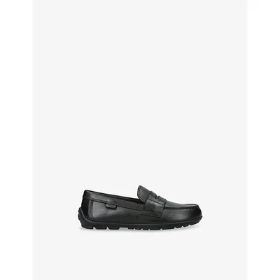 Geox Black Kids' New Fast Boy Leather Shoes Eur 39 /5.5 Uk