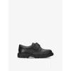 Geox Black Kids' Shaylax Boy Logo-embossed Leather Shoes Eur 27 / 9 Uk In Black