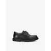 Geox Black Kids' Shaylax Boy Logo-embossed Leather Shoes Eur 27 / 9 Uk In Black