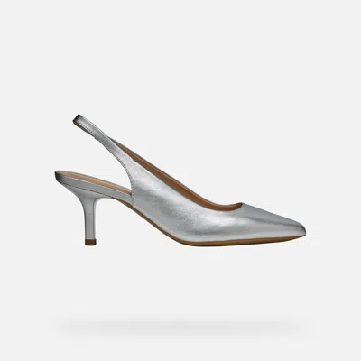 Geox Spitze Kleopy Slingback-pumps 70mm In Silver