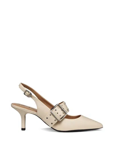 Geox Kleopy Studded Buckle Strap Pumps In Neutral