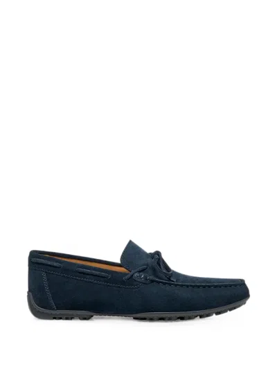 Geox Kosmopolis + Grip Bow-detail Suede Loafers In Blue