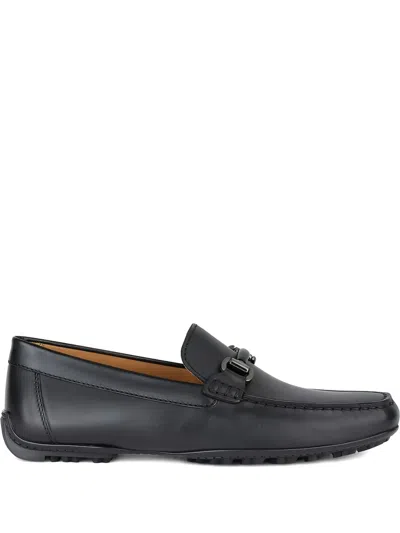 Geox Kosmopolis Leather Loafers In Black