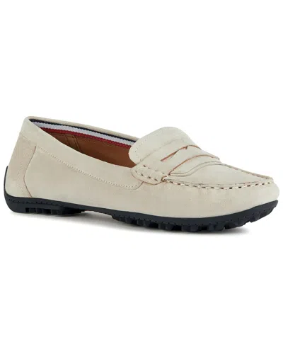 Geox Kosmopolis Leather Moccasin In White