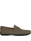 Geox Kosmopolis Penny-slot Suede Loafers In Gray