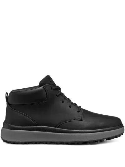 Geox Lace-up Ankle Boots In Black