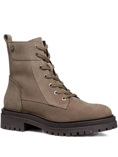 Geox Lace-up Combat Boots In Brown