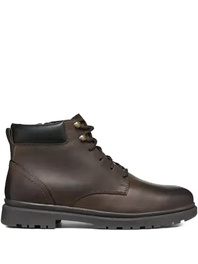 Geox Lace-up Fastening Boots In Brown
