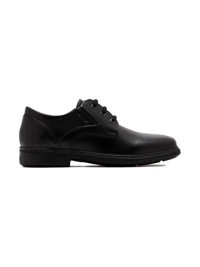 Geox Kids' Lace-up Leather Brogues In Black