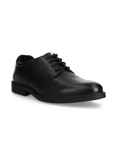 Geox Lace-up Leather Derby Shoes In Black