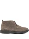 Geox Lace-up Leather Desert Boots In Brown