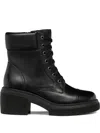 Geox Lace-up Platform Boots In Black