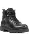 Geox Lace-up Shearling-lined Boots In Black