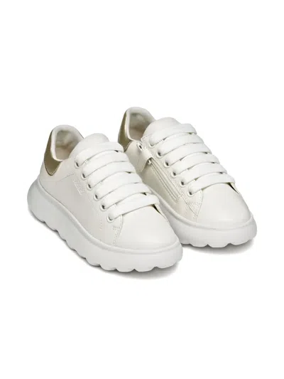 Geox Kids' Lace-up Sneakers In White