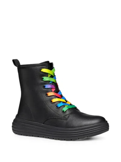 Geox Kids' Lace-up Boots In Black