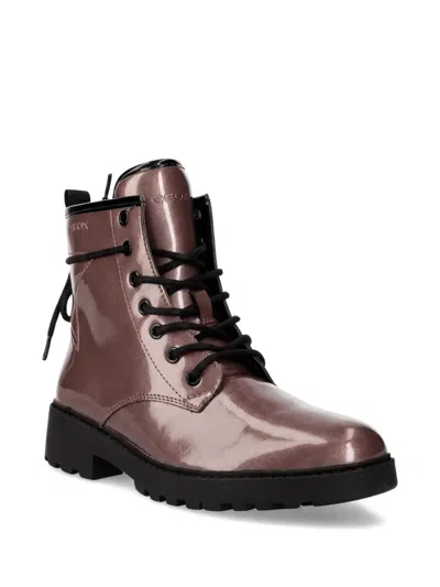 Geox Kids' Lace-up Boots In Brown